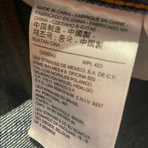 White Oak Cone Denim Levi’s Classic Straight Leg cropped Blue Jeans - Picture 10 of 10